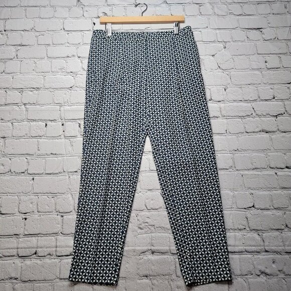 Weekend Max Mara Blue White Geometric Print Pants Size ?